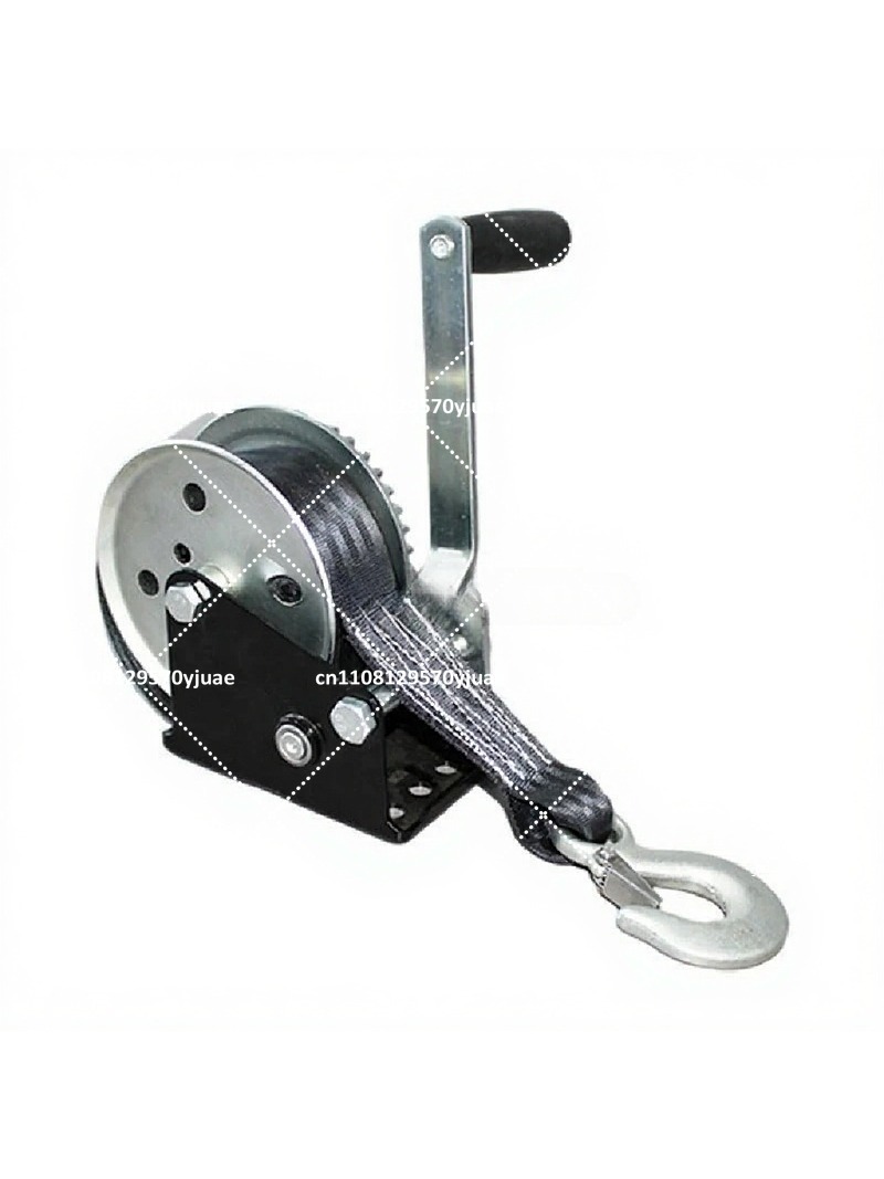 Boat Trailer Winch Strap - 2速手動ハンドクランクボートトレーラーウィンチ、デュアル容量900KG 2.6Tヘビーデューティーウェビングストラップマリンヨットウィンチ