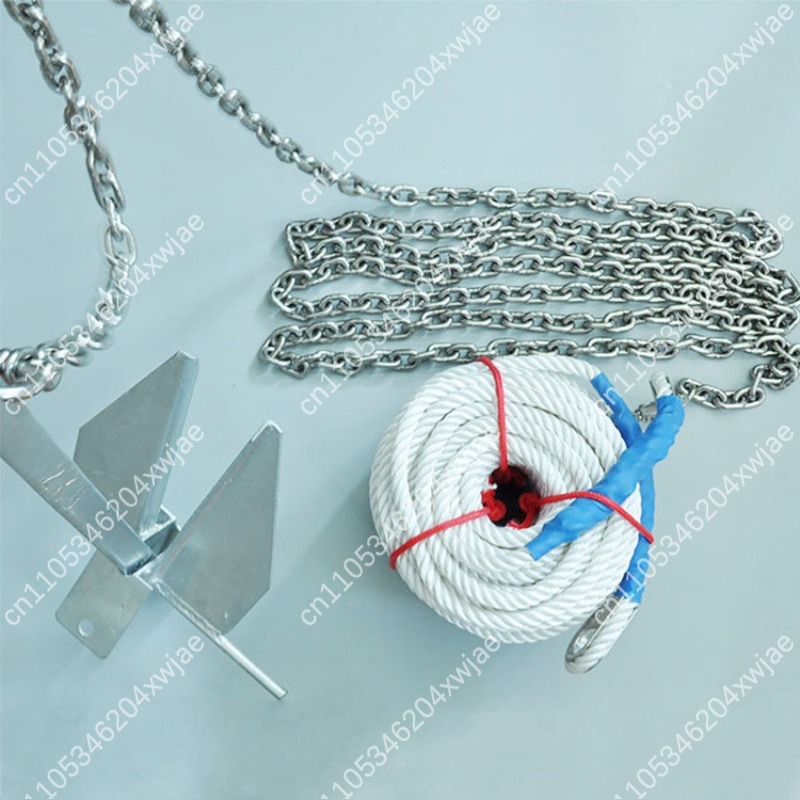 Boat Anchor Kit Galvanized - 溶融亜鉛メッキ折りたたみ式アンカーセット ダンフォースマリンボートアンカーキット カヤックヨット用