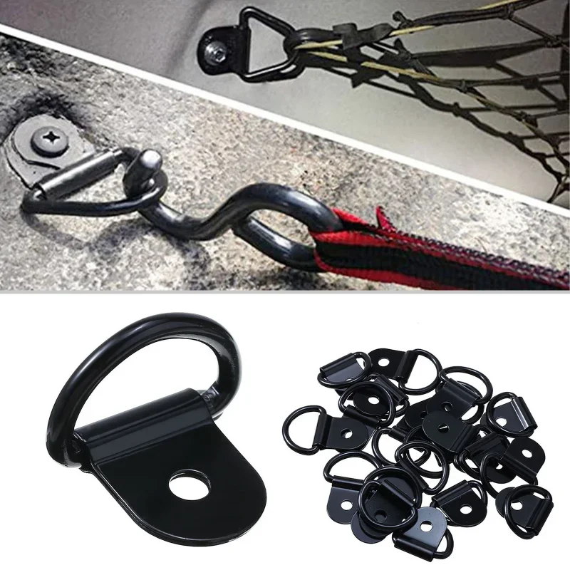 Boat Trailer Winch Strap - 10個 D型プルフックタイダウンアンカーリング 鉄製ステンレス鋼カーゴタイダウンリング トラック トレーラー RV