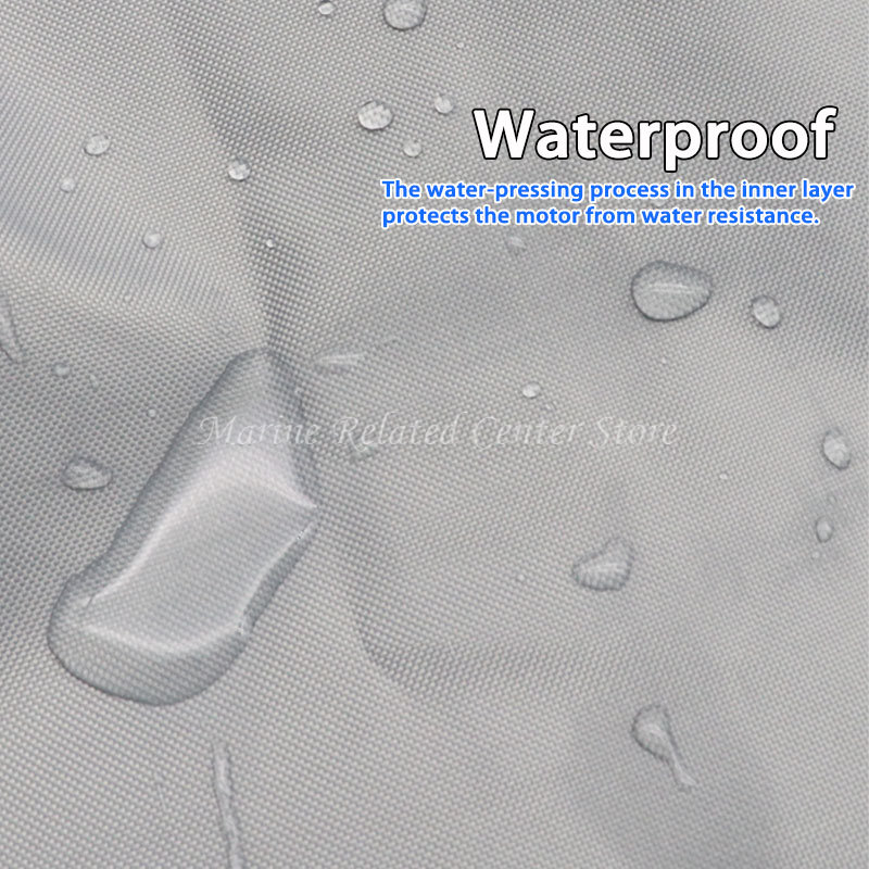 Outboard Motor Cover Waterproof - 420D グレー 6-225HP ボートフル船外機エンジンカバーヘビーデューティーエンジンモーターカバープロテクター防水防塵抗日光