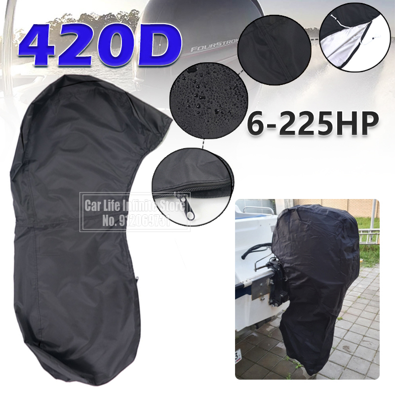 Outboard Motor Cover Waterproof - 完全な船外機エンジン,防水,黒,船エンジン保護,420d,6-225hp,防水,anuv