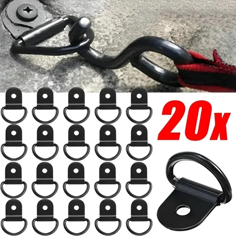 Boat Trailer Winch Strap - 20/10個 D型プルフックタイダウンアンカーリング 鉄 ステンレス鋼 カーゴタイダウンリング トラック