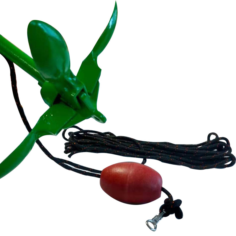 Boat Anchor Kit Galvanized - グリーンアンカー付きマリンボート、亜鉛メッキヨット、フィッシングロープ、完全折りたたみ式、グラプネルキット、1.5kg、3.5lbs
