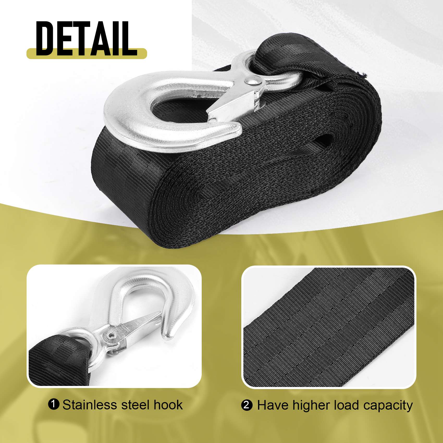 AEF5-ボートトレーラーウインチストラップ交換用フック付き - Boat Trailer Winch Strap のレビューと価格