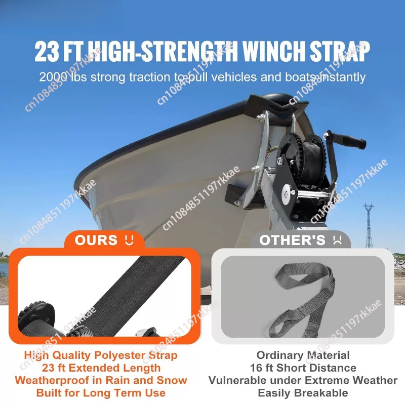 ハンドウィンチ 2500ポンド牽引能力 ボートトレーラーウィ - Boat Trailer Winch Strap のレビューと価格