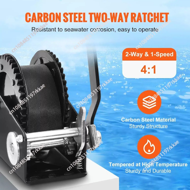 ハンドウィンチ 2500ポンド牽引能力 ボートトレーラーウィ - Boat Trailer Winch Strap のレビューと価格