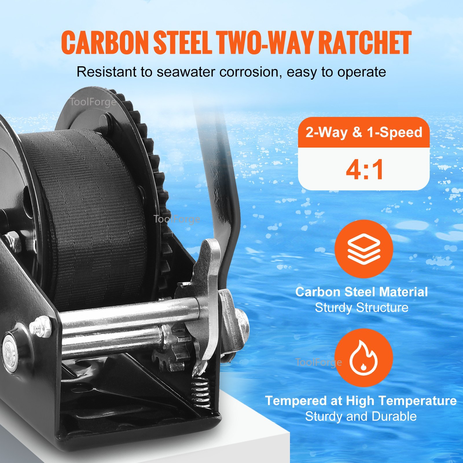 手動ウインチ 2500ポンド牽引能力 ボートトレーラーウイン - Boat Trailer Winch Strap のレビューと価格