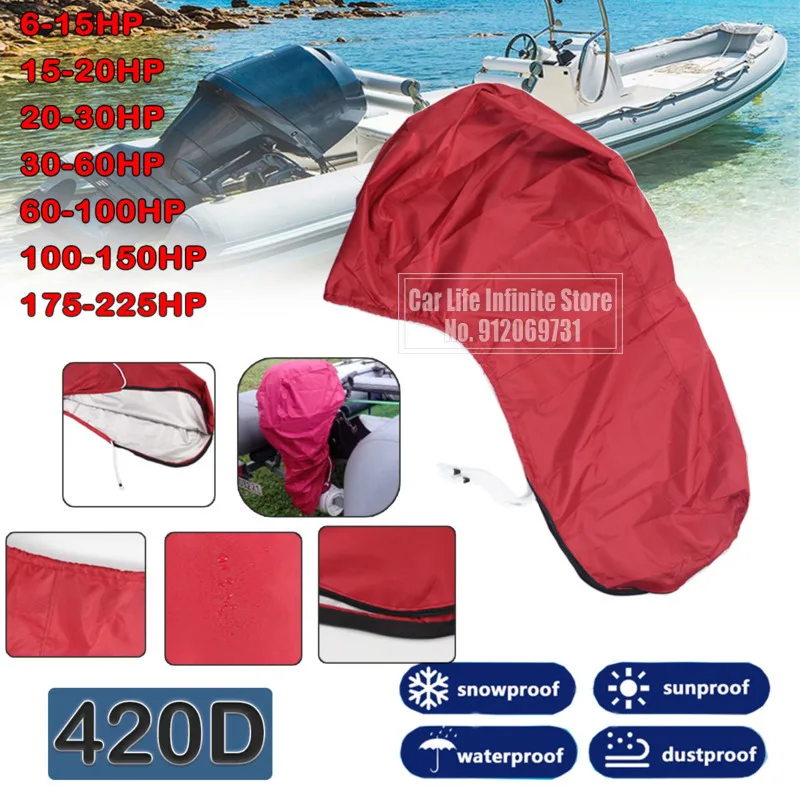 420D 6-225HP ボート船外機フルエンジンカバー保護 - Outboard Motor Cover Waterproof のレビューと価格