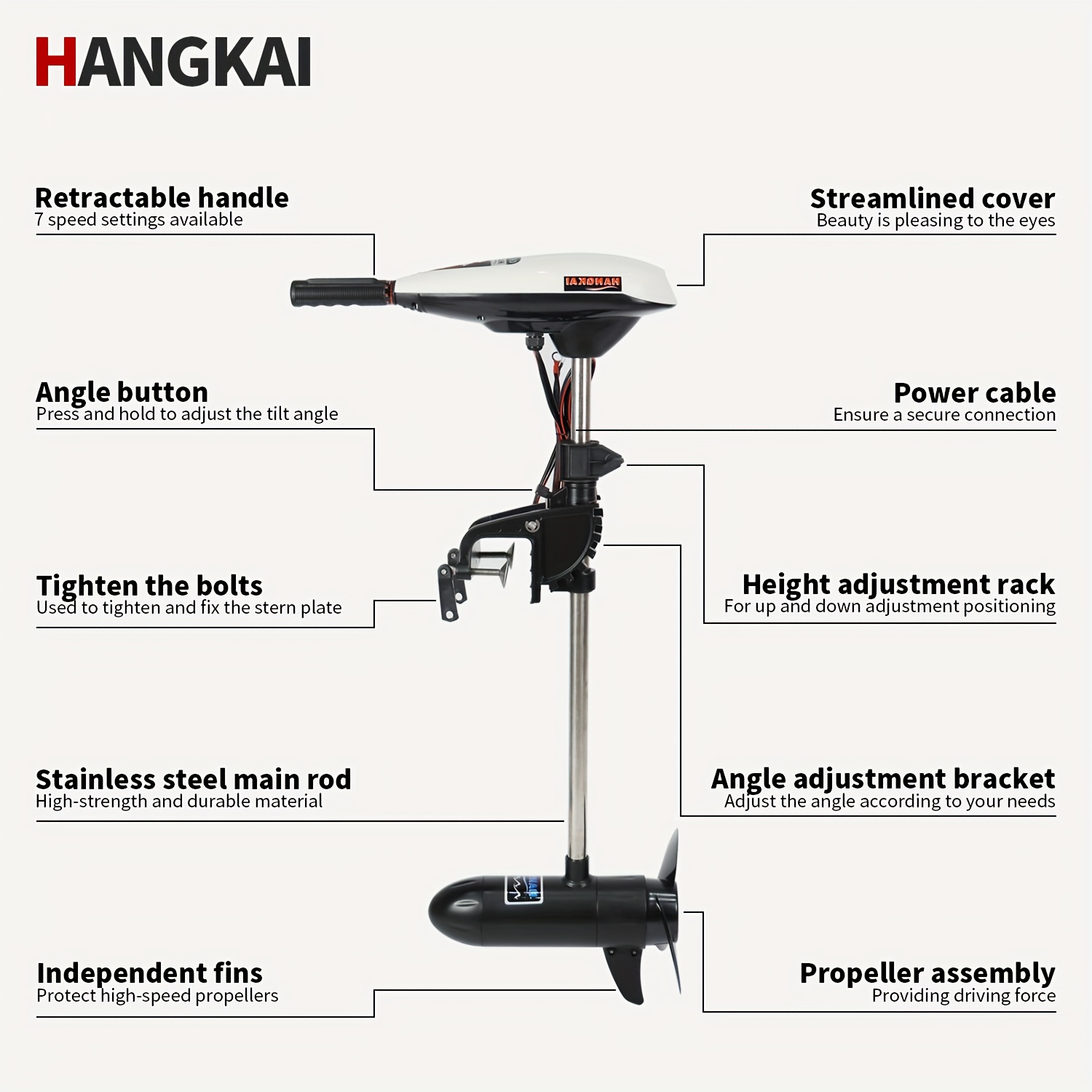 KOETSU HANGKAI 55/65 LBS 推力電動ト - Electric Outboard Motor 3Hp のレビューと価格