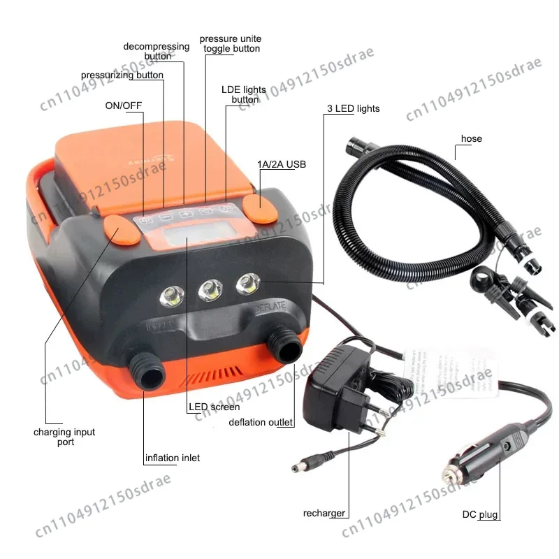DC12V 110W、ボード、ボート、カヤック、HT-790 - Inflatable Boat Electric Pump のレビューと価格