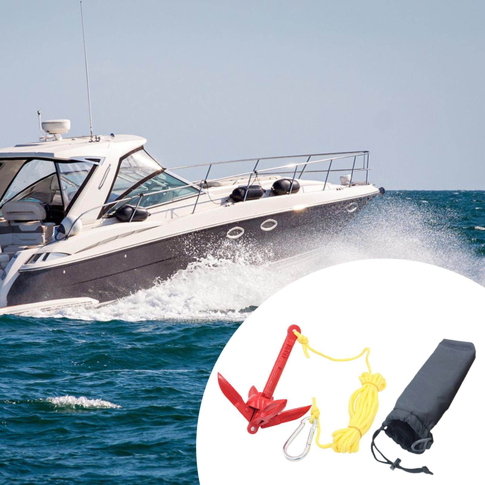 亜鉛メッキマリンクローアンカー折りたたみキット、5mロープ付 - Boat Anchor Kit Galvanized のレビューと価格