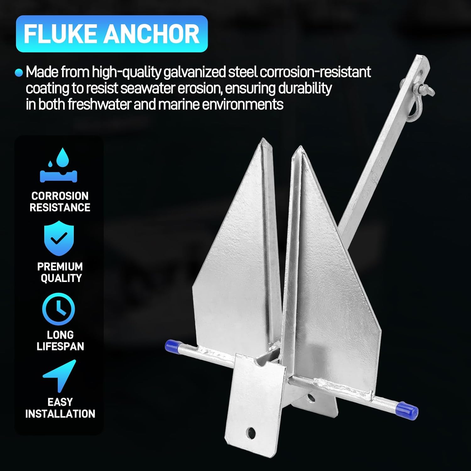 ヘビーデューティーボートアンカーキット フルークスタイルチェ - Boat Anchor Kit Galvanized のレビューと価格