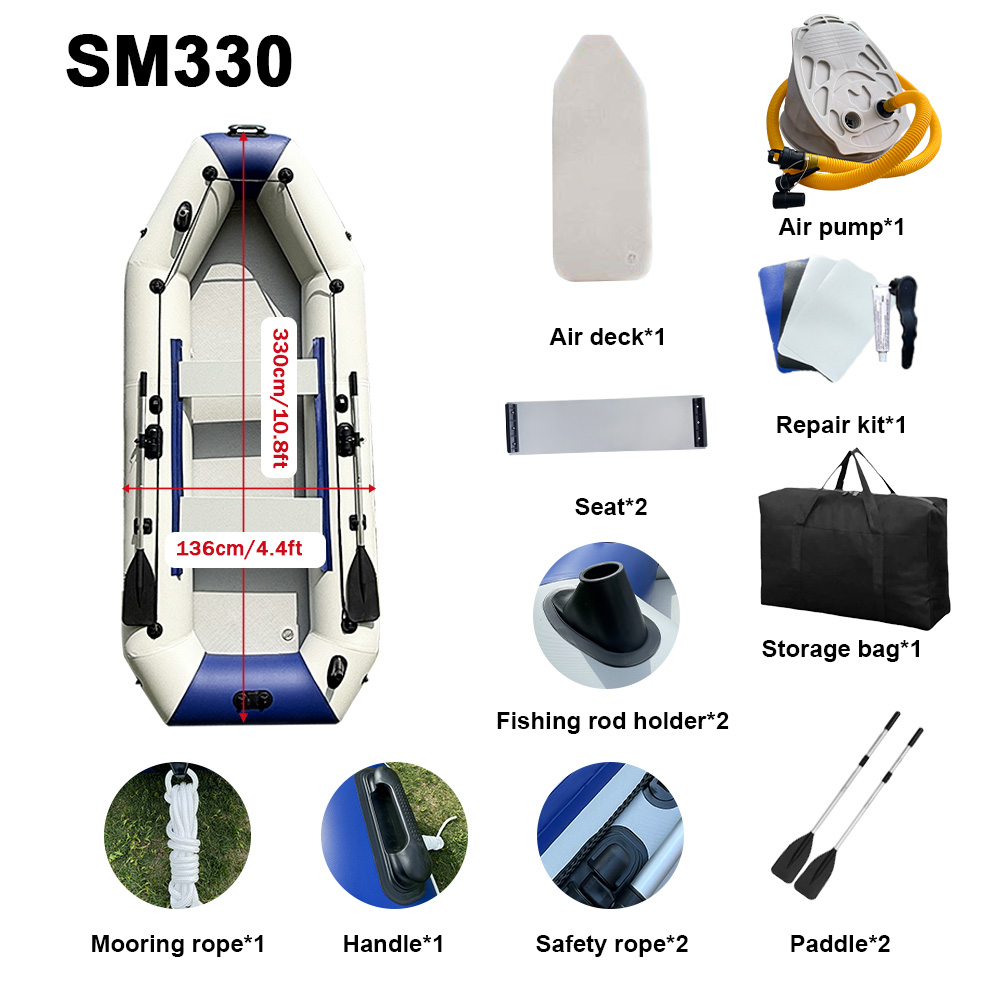 インフレータブルPVCボートローイングカヤック、3.3m、5 - Inflatable Boat 3.3M Pvc のレビューと価格