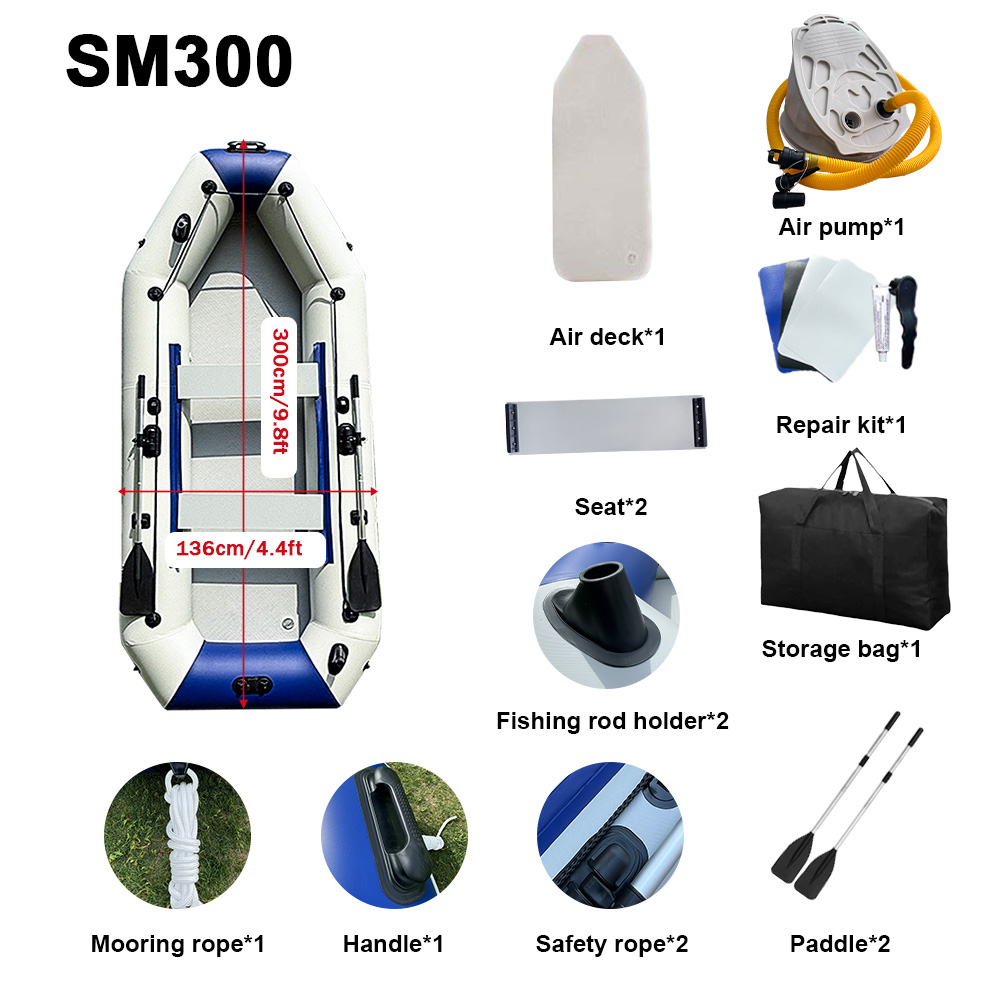 インフレータブルPVCボートローイングカヤック、3.3m、5 - Inflatable Boat 3.3M Pvc のレビューと価格