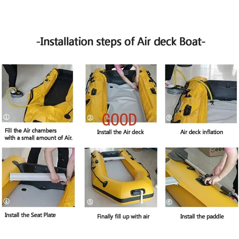 2.3～3.3m エアデッキ付きインフレータブルボート セッ - Inflatable Boat 3.3M Pvc のレビューと価格