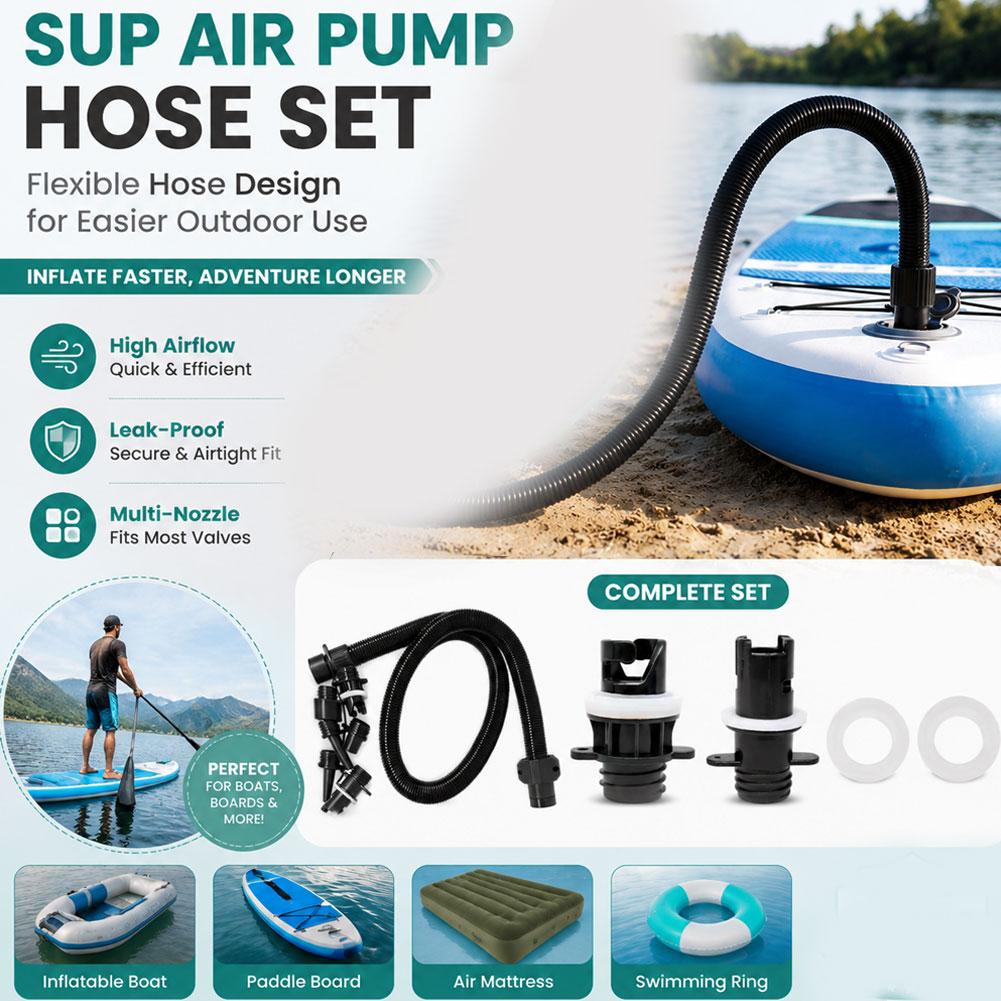 エアホースキット（7つのノズル付き）電動エアポンプ スタンド - Inflatable Boat Electric Pump のレビューと価格